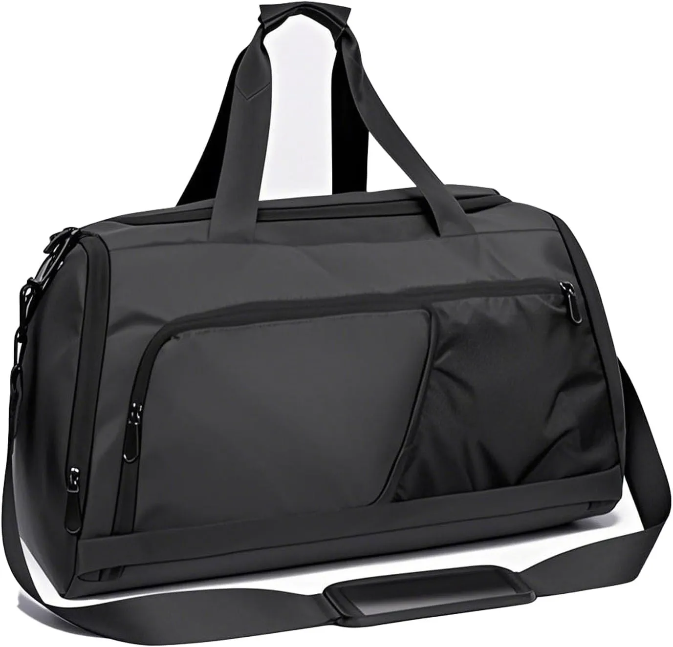 Gym Bags for Men Women,Duffle Bag with Shoe Compartment and Wet Pocket,30L Waterproof Travel Sports Bags,Overnight Bag,Carry On Weekender Backpack (Black)