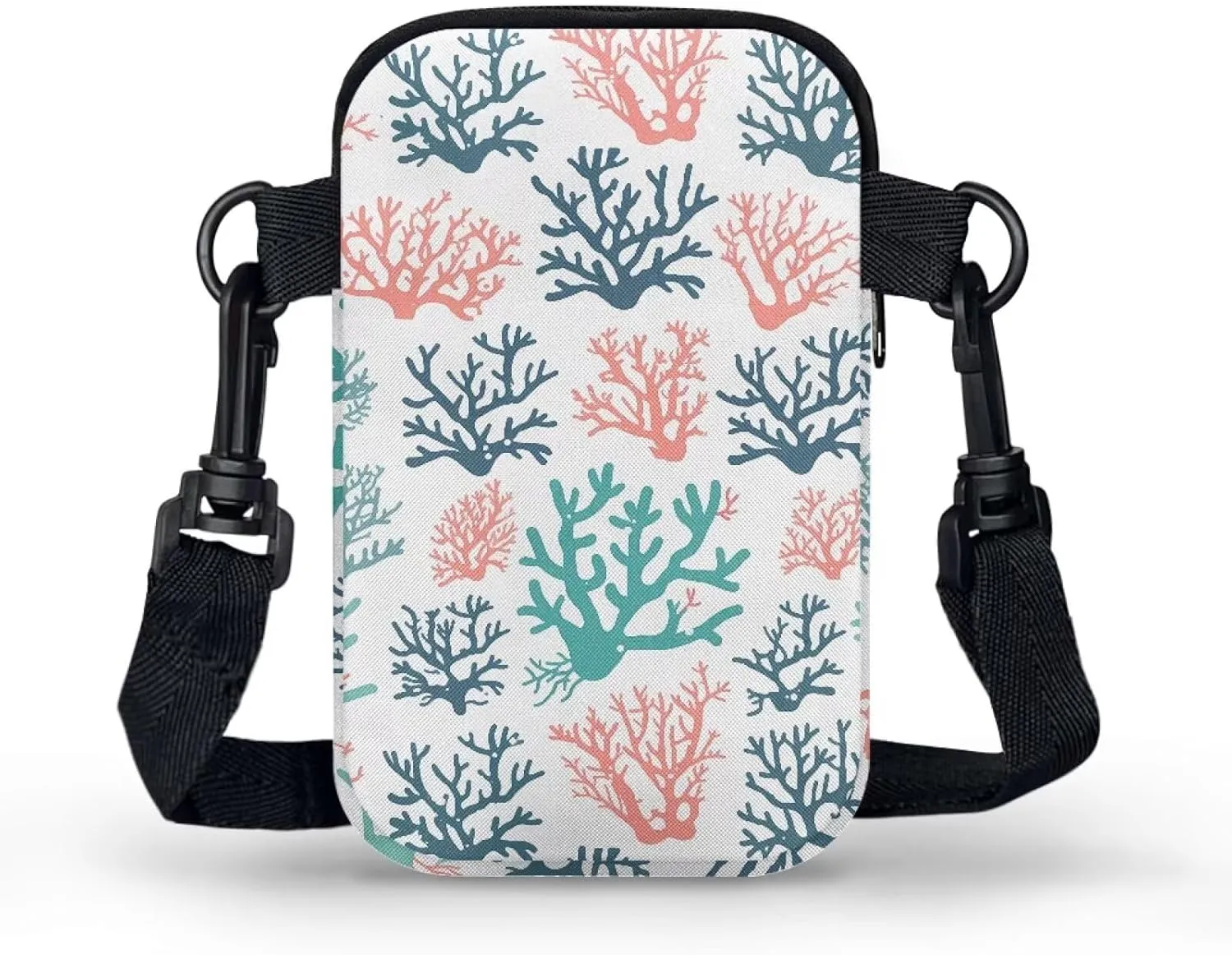 Hawaiian Tribal Small Crossbody Bags for Women Cell Phone Bag Purse, Sea Turtle Zipper Sling Purses Shoulder Bag