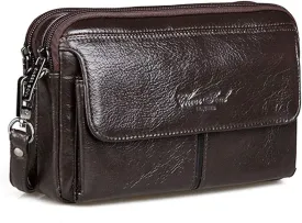 Hebetag Leather Clutch Purse Wallet for Men Organizer Holder Wrist Bag
