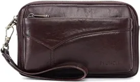 Hebetag Leather Clutch Purse Wallet for Men Organizer Holder Wrist Bag