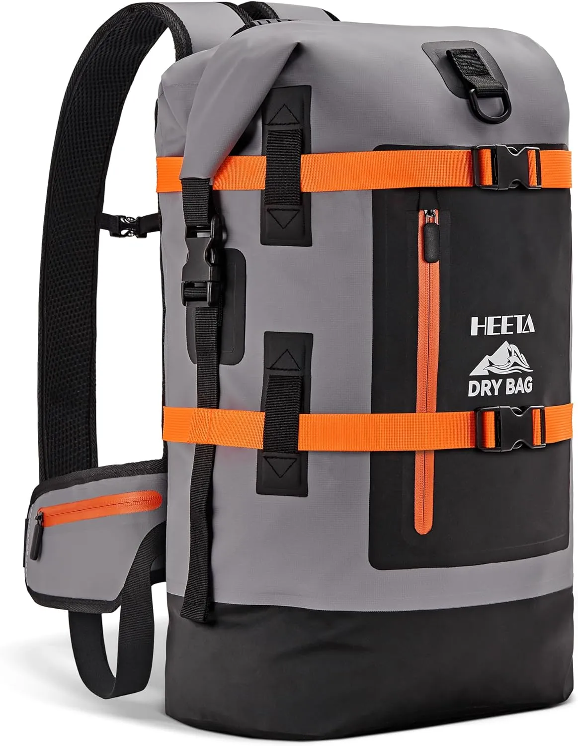 HEETA Waterproof Dry Bags Backpack 40L for Men & Women, Roll Top Heavy Duty Cushioned Hiking Backpack for Kayaking Boating Paddle Boarding Fishing Travel Camping Beach Vacation Cruise Ship Essentials