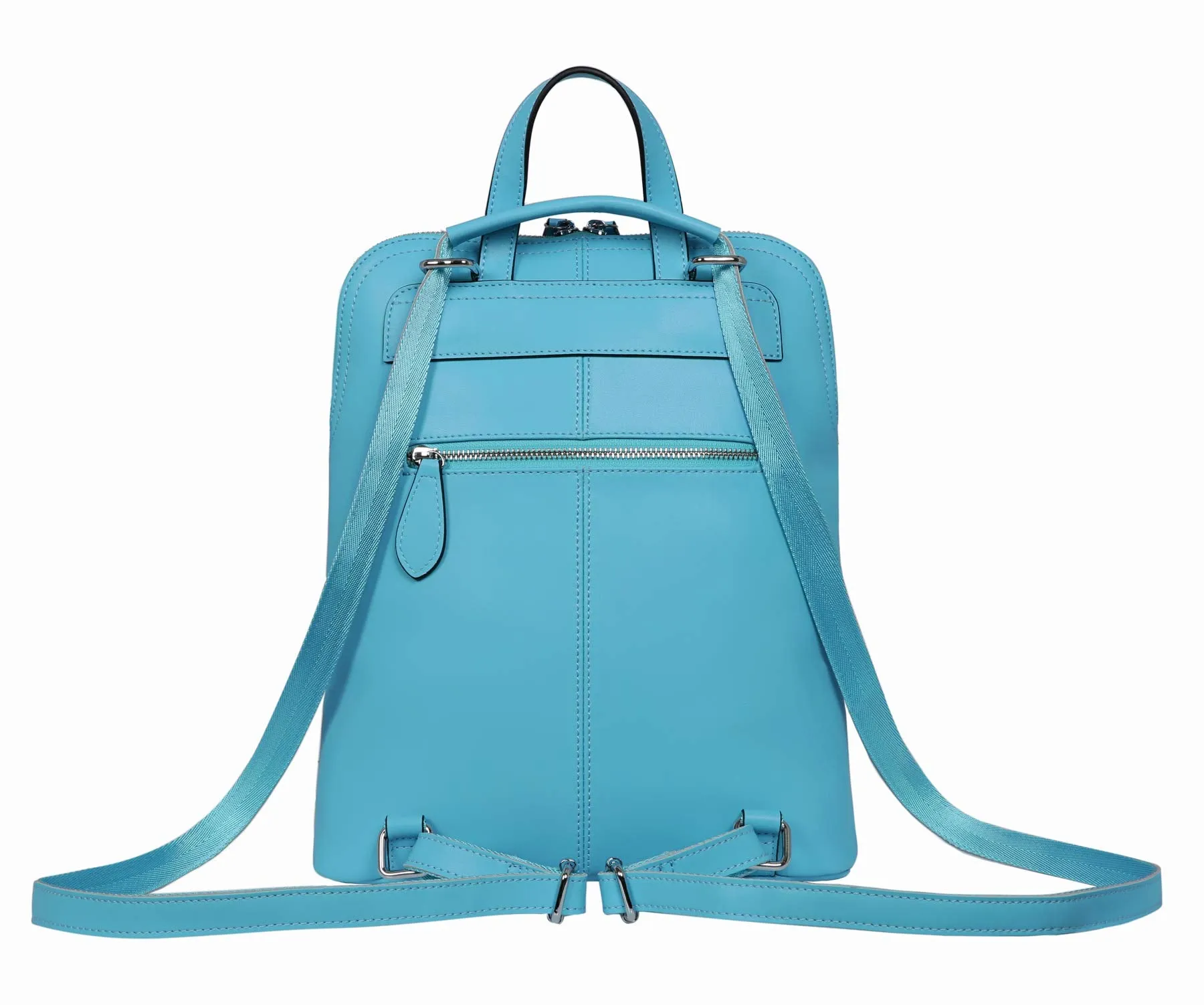 Heshe Women's Vintage Leather Backpack Casual Daypack for Ladies and Girls (Blue)