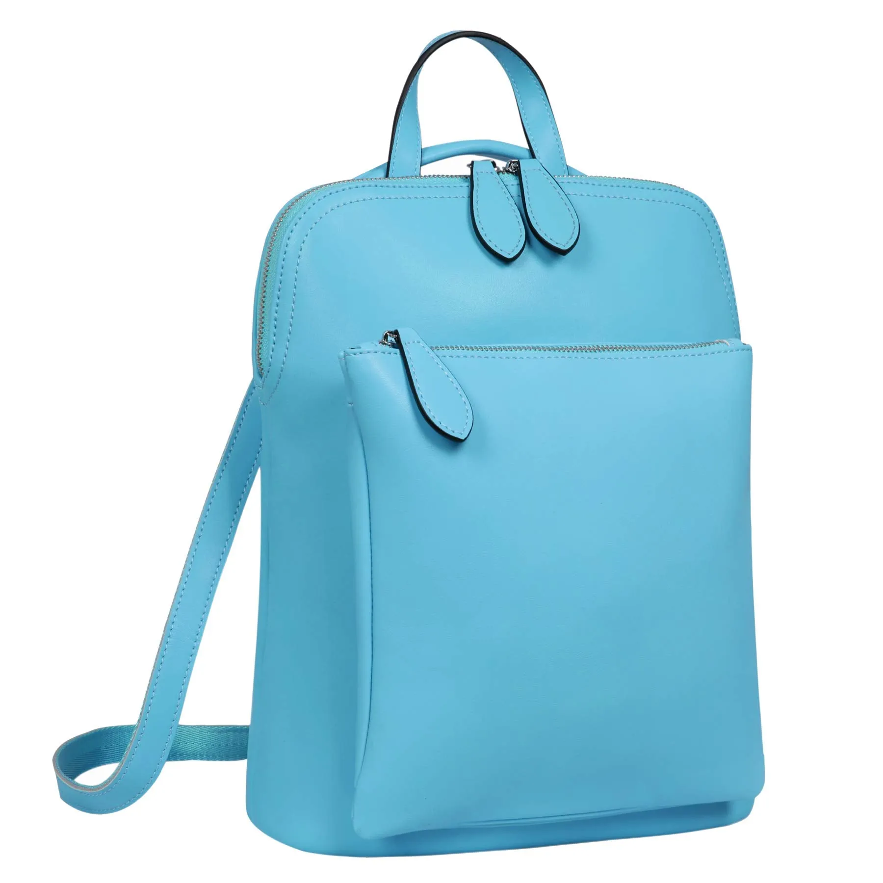 Heshe Women's Vintage Leather Backpack Casual Daypack for Ladies and Girls (Blue)