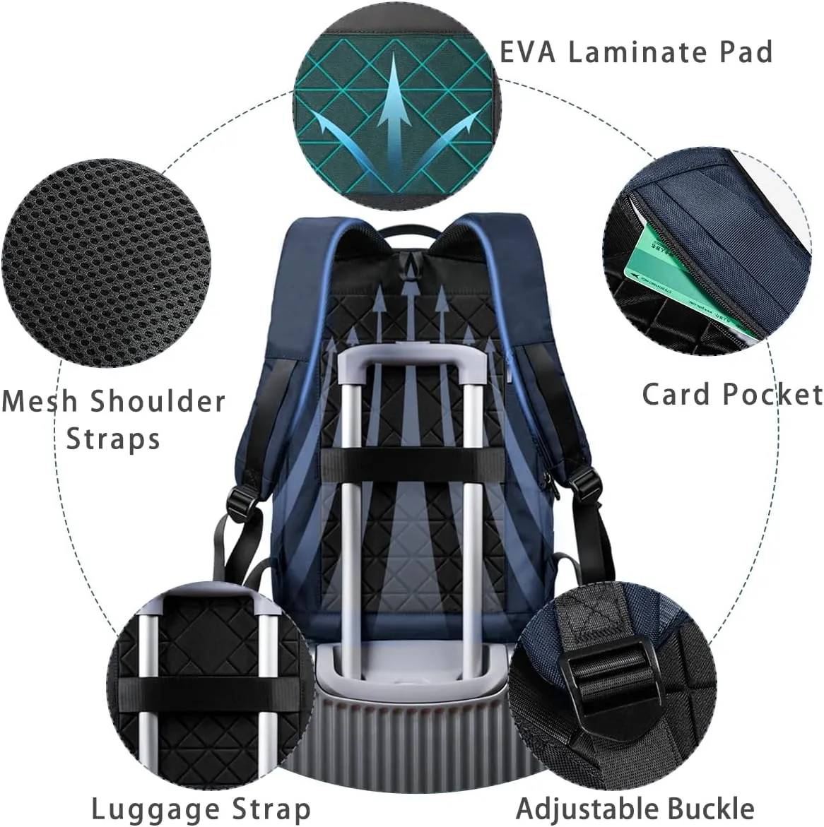 hk Backpack for Men Business Slim Backpack with USB Charger Computer Lightweight Anti-theft Travel Backpacks 15.6 inch Water Resistant Laptop Bag for Work Office College-Dark Blue