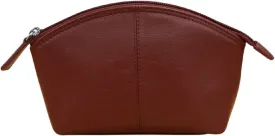 ili New York Genuine Leather Cosmetic Pouch  RFID Blocking, Leather Makeup Bag for Purse with Top Zip Closure & Interior Zip Pocket, Perfect as a Compact and Stylish Travel Cosmetic Bag