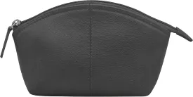 ili New York Genuine Leather Cosmetic Pouch  RFID Blocking, Leather Makeup Bag for Purse with Top Zip Closure & Interior Zip Pocket, Perfect as a Compact and Stylish Travel Cosmetic Bag