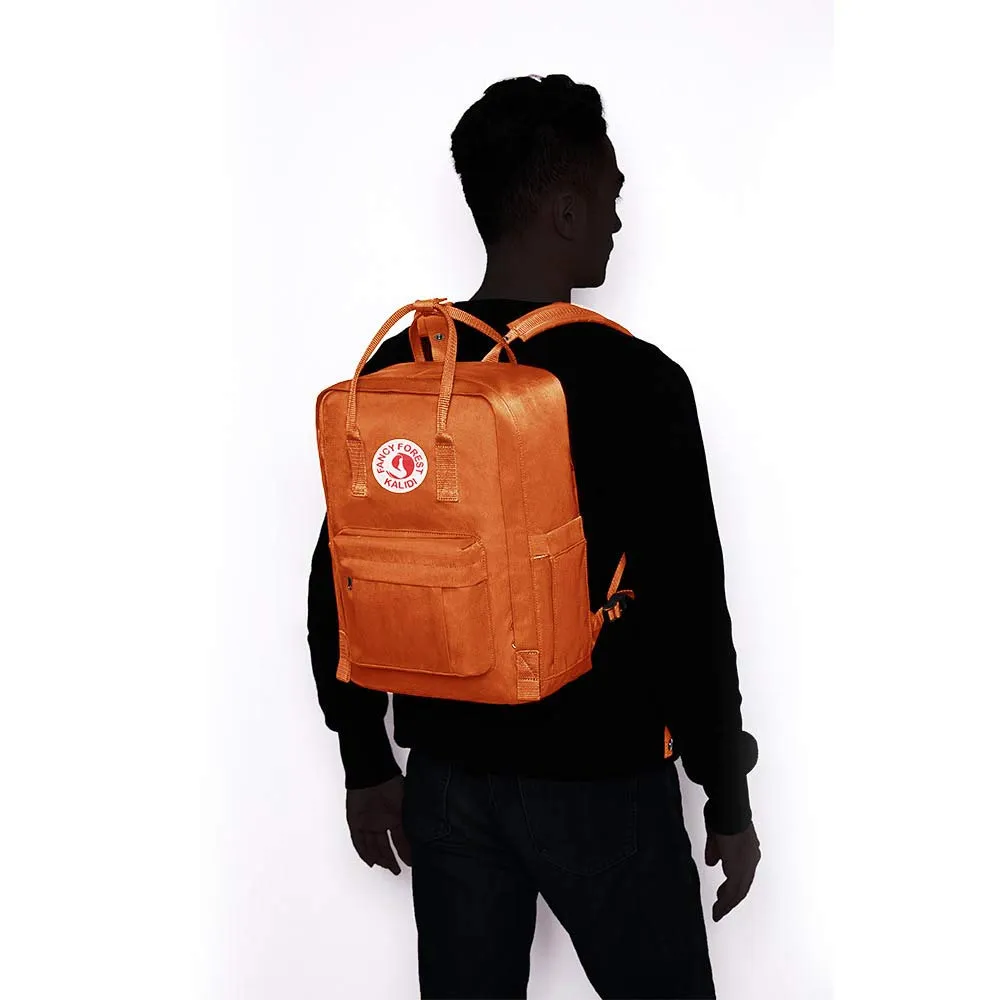 KALIDI Casual Backpack for Women,15 Inches Laptop Classic Backpack Camping Rucksack Travel Outdoor Daypack College School Bag, Orange