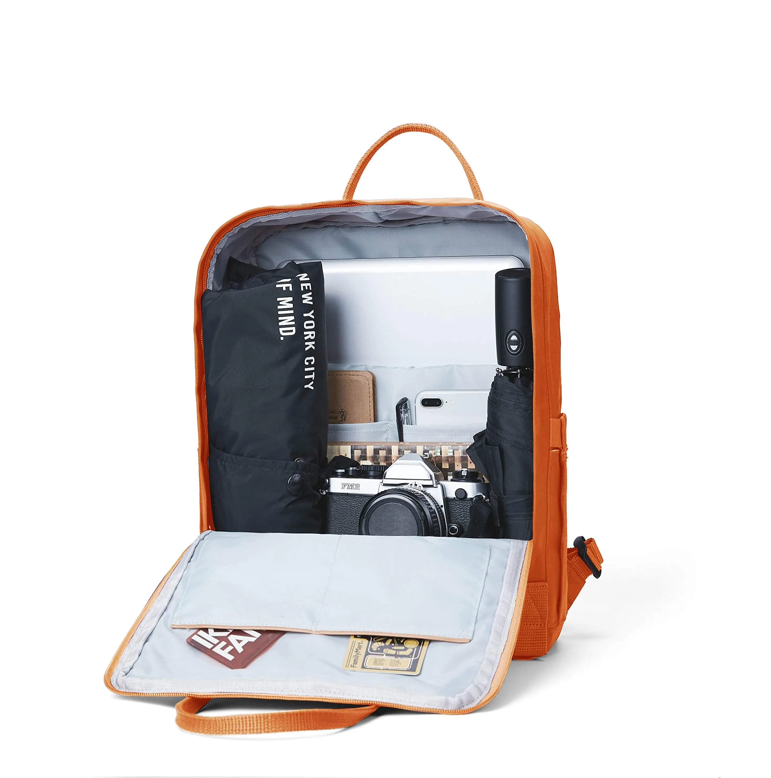 KALIDI Casual Backpack for Women,15 Inches Laptop Classic Backpack Camping Rucksack Travel Outdoor Daypack College School Bag, Orange