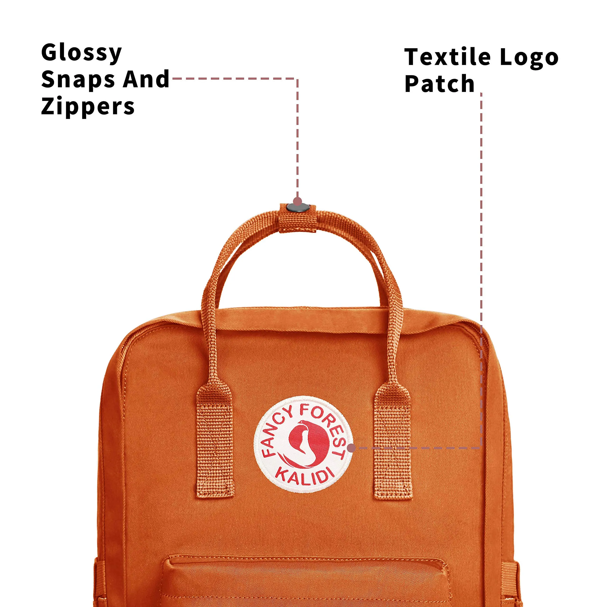 KALIDI Casual Backpack for Women,15 Inches Laptop Classic Backpack Camping Rucksack Travel Outdoor Daypack College School Bag, Orange