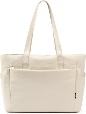 KALIDI Large Tote Bag for Women with Zipper, Quilted tote bag with Compartments,Laptop Casual Handbag Oversize Shoulder Bag