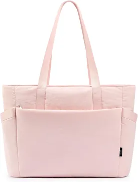 KALIDI Large Tote Bag for Women with Zipper, Quilted tote bag with Compartments,Laptop Casual Handbag Oversize Shoulder Bag