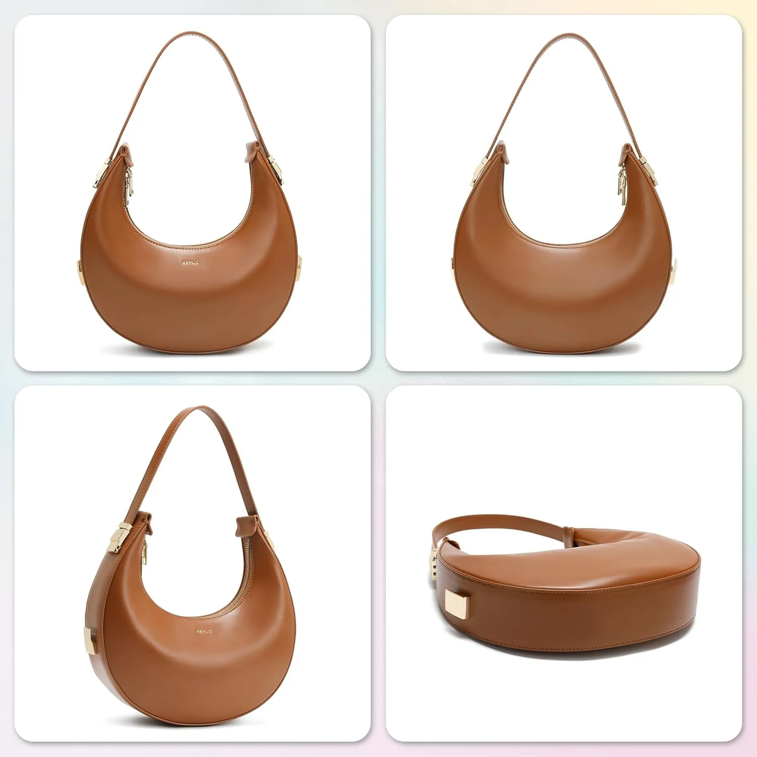 Keyli Shoulder Bag for Women 3 Ways Adjust Strap Clutches Hobo Purses Fashionable Casual Tote Handbags with 2 Zipper Closure