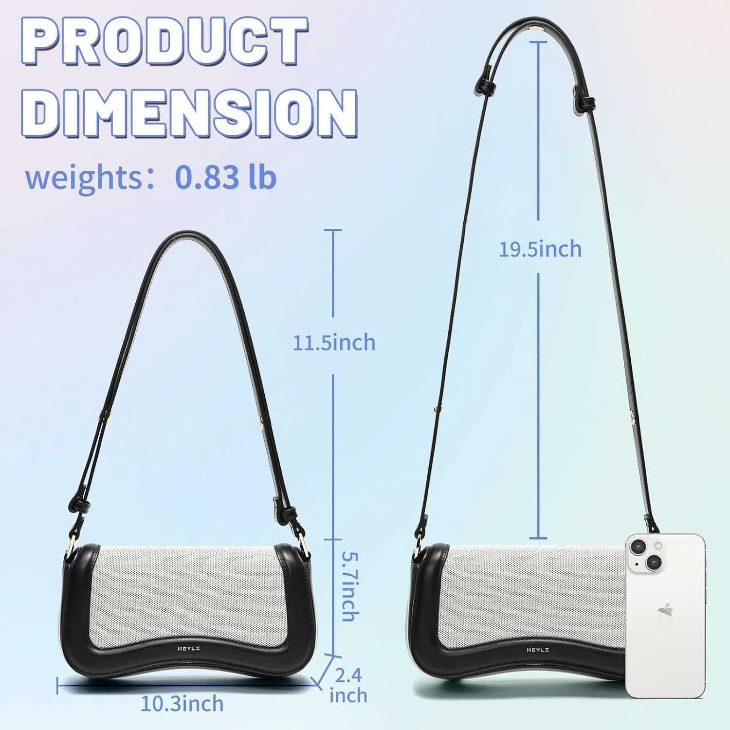 Keyli Small Shoulder Bag for women Trendy Crossbody Purse Waterproof Leather Handbags Clutch Tote Designer Bags
