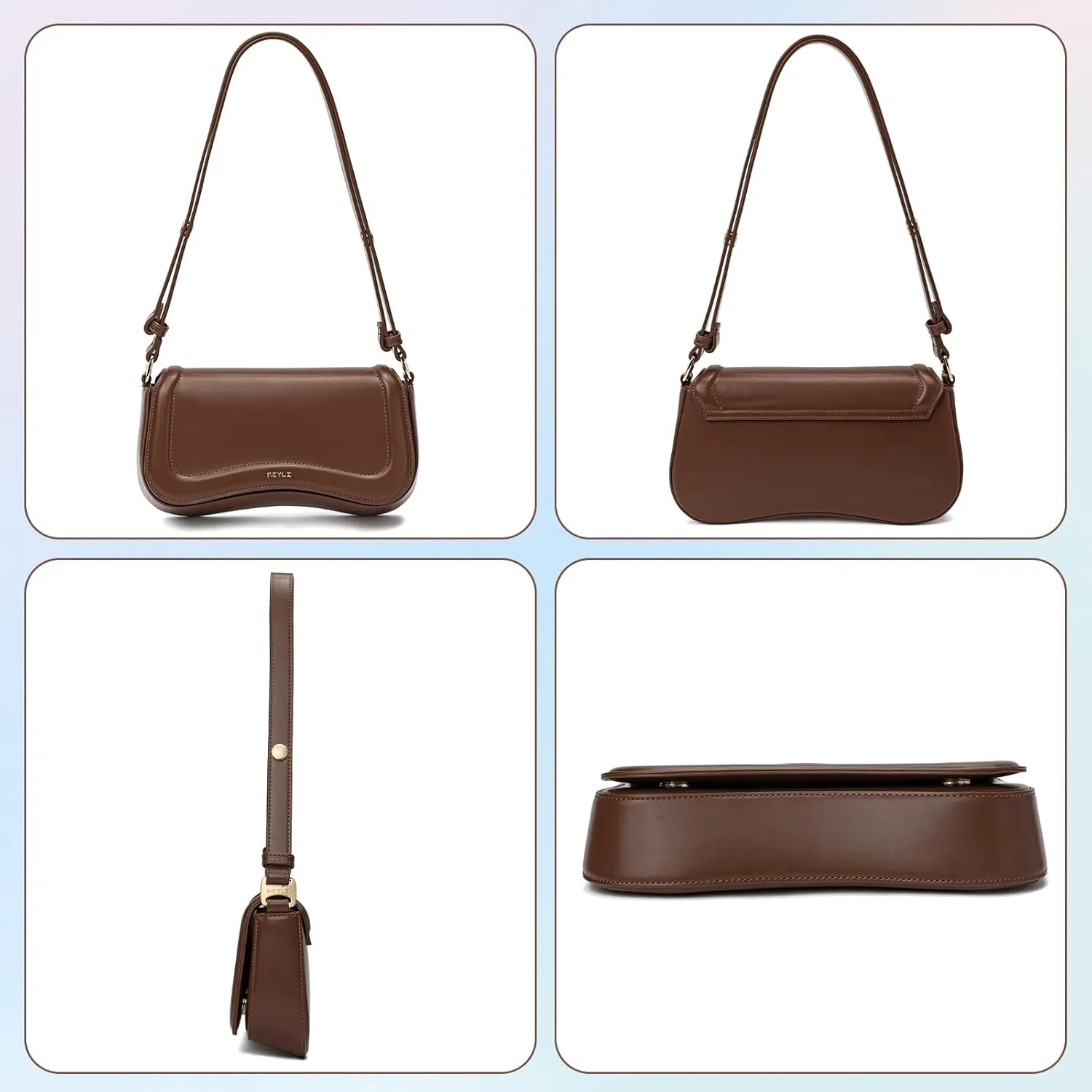 Keyli Small Shoulder Bag for women Trendy Crossbody Purse Waterproof Leather Handbags Clutch Tote Designer Bags