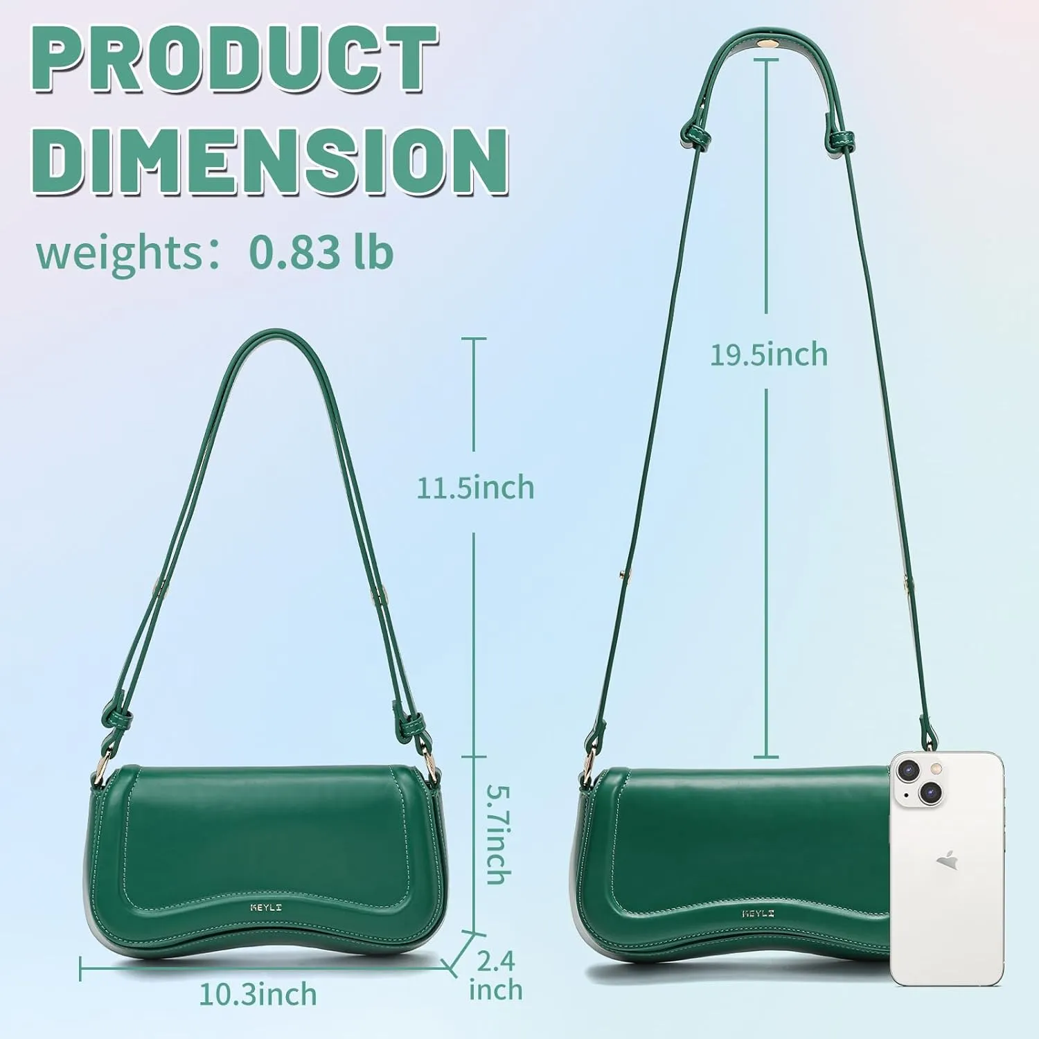 Keyli Small Shoulder Bag for women Trendy Crossbody Purse Waterproof Leather Handbags Clutch Tote Designer Bags