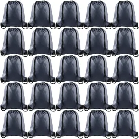KUUQA 25Pcs Gray Drawstring Bags - String Backpacks for Gym, Sport, Traveling