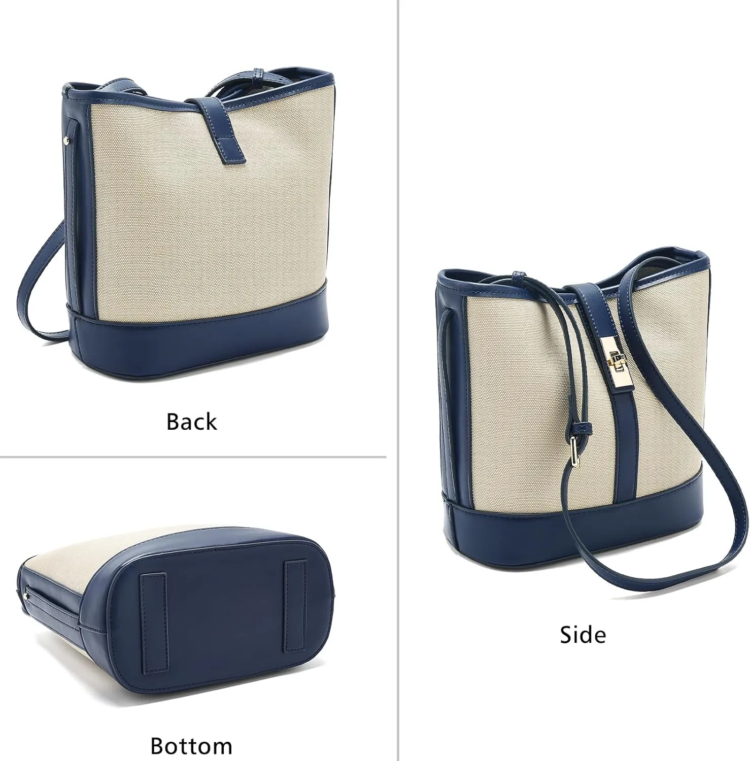 LAORENTOU Cowhide Leather Women Crossbody Bag Purse Tote Style Handbags Trendy for Ladies