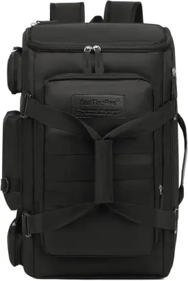 Large Travel Duffle Bags Backpack for Men Women, 50L Sports Gym Bag with Wet Pocket, Waterproof Travel Bag Carry On Backpack Weekender Overnight Backpack for Workout, Fitness, Outdoor, Business Black
