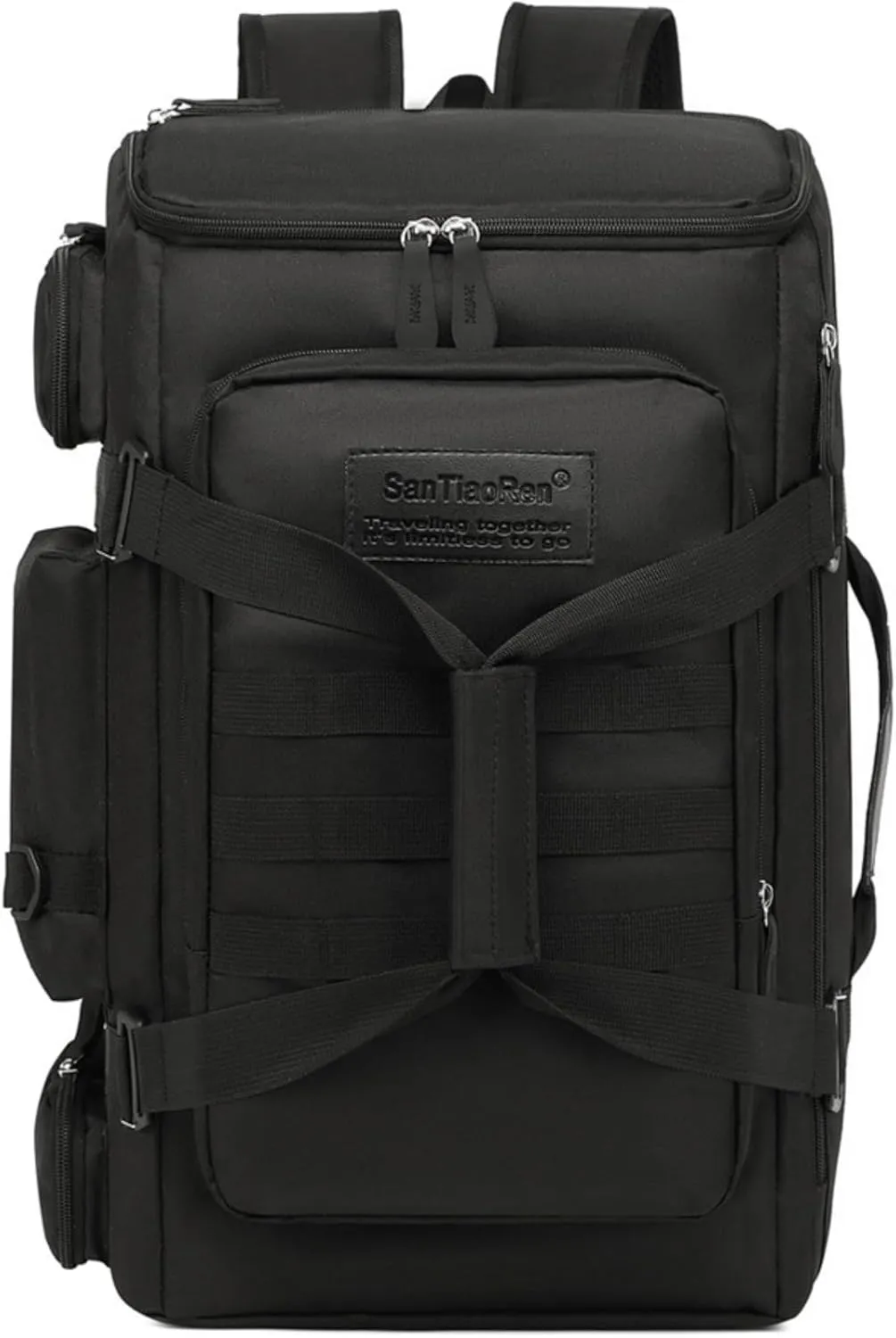 Large Travel Duffle Bags Backpack for Men Women, 50L Sports Gym Bag with Wet Pocket, Waterproof Travel Bag Carry On Backpack Weekender Overnight Backpack for Workout, Fitness, Outdoor, Business Black