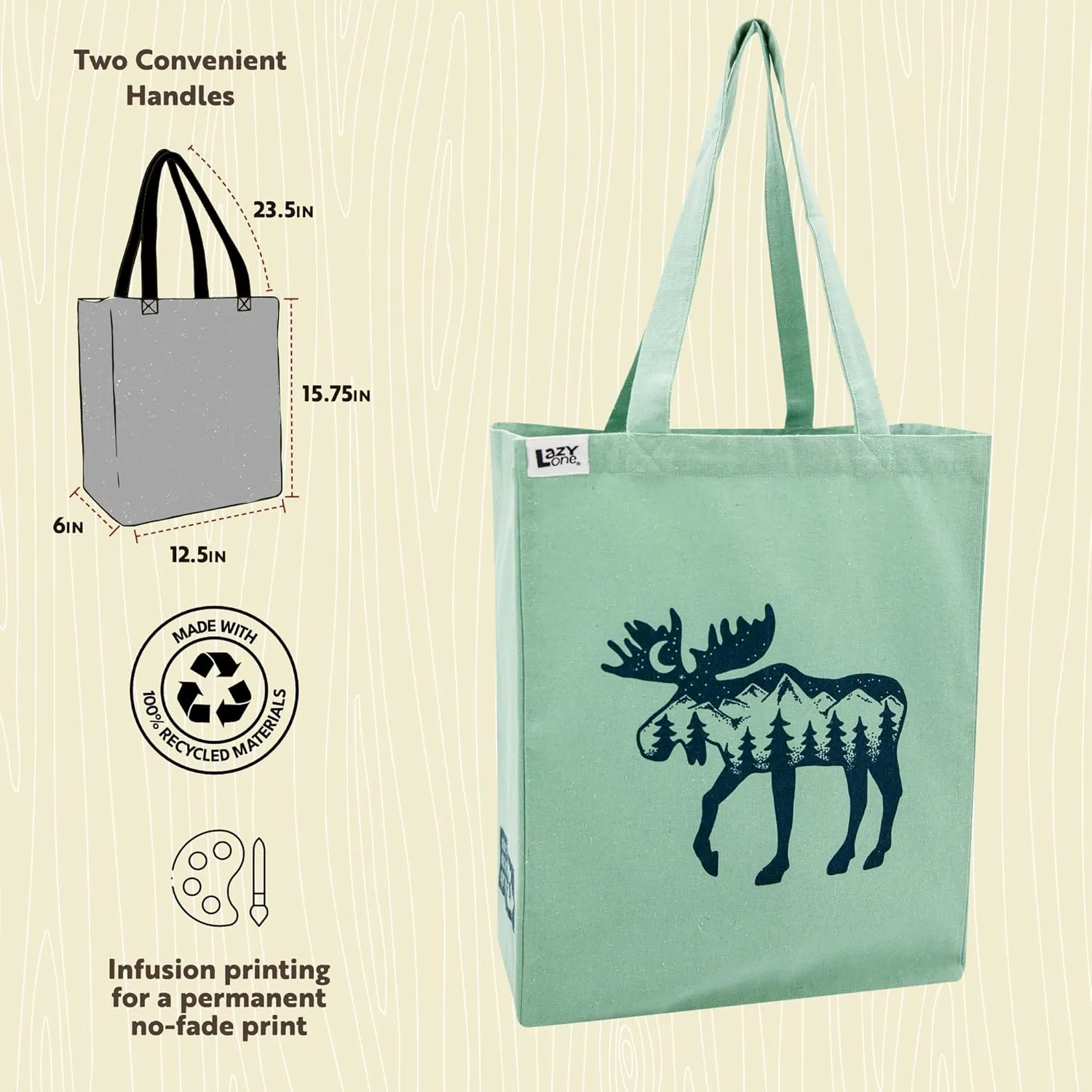 Lazy One Canvas Tote Bag, Novelty Tote Bag for Women and Men, Reusable Shopping Bags, Perfect for Shopping, Travel and Work
