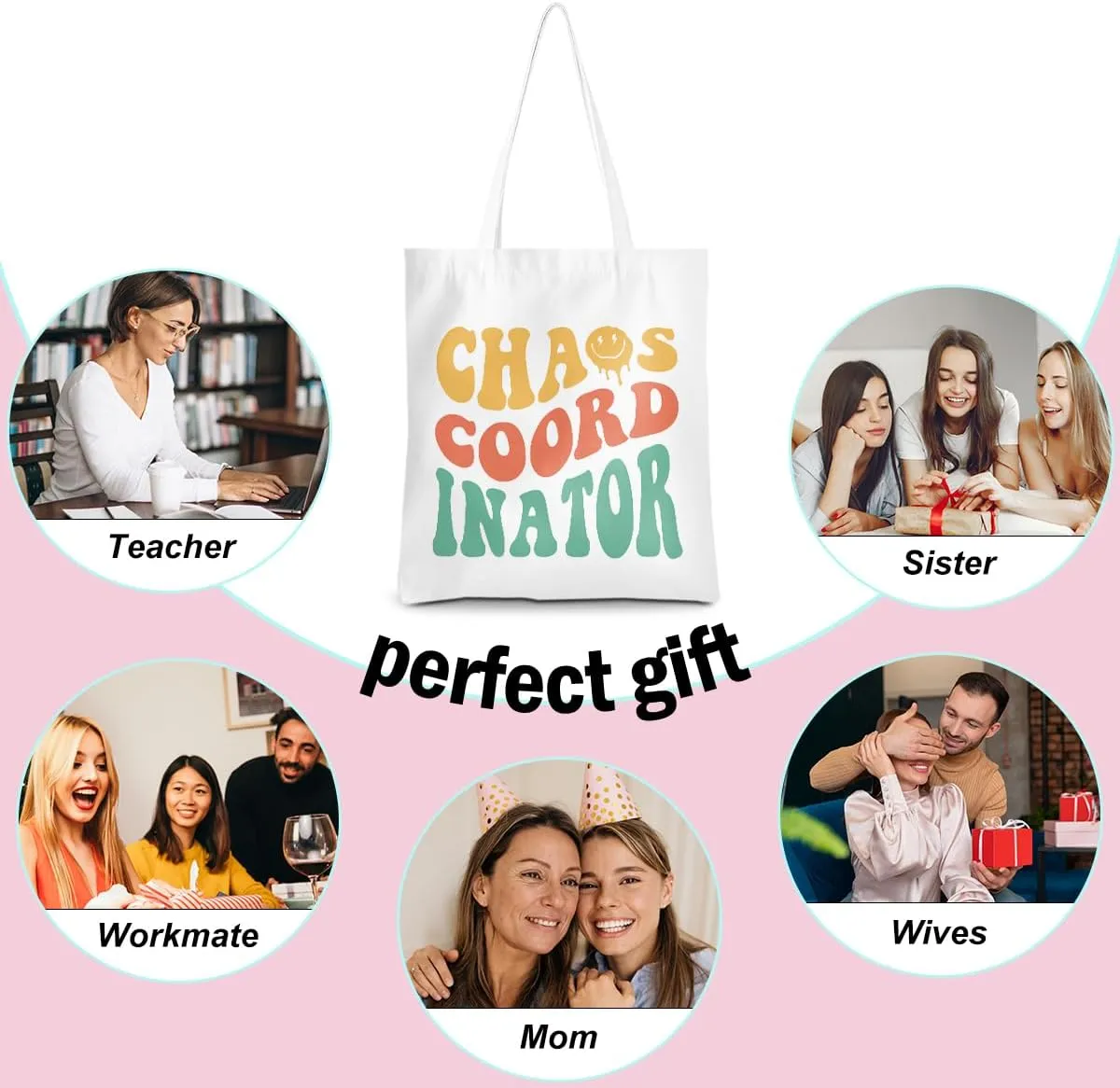 Leadership Boss Lady Chaos Coordinator Librarian Dance Teacher Supervisor Appreciation Gifts Tote Bag Reusable Grocery Bags