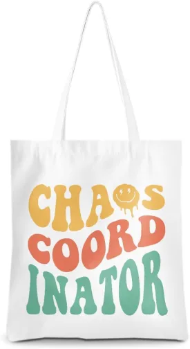 Leadership Boss Lady Chaos Coordinator Librarian Dance Teacher Supervisor Appreciation Gifts Tote Bag Reusable Grocery Bags