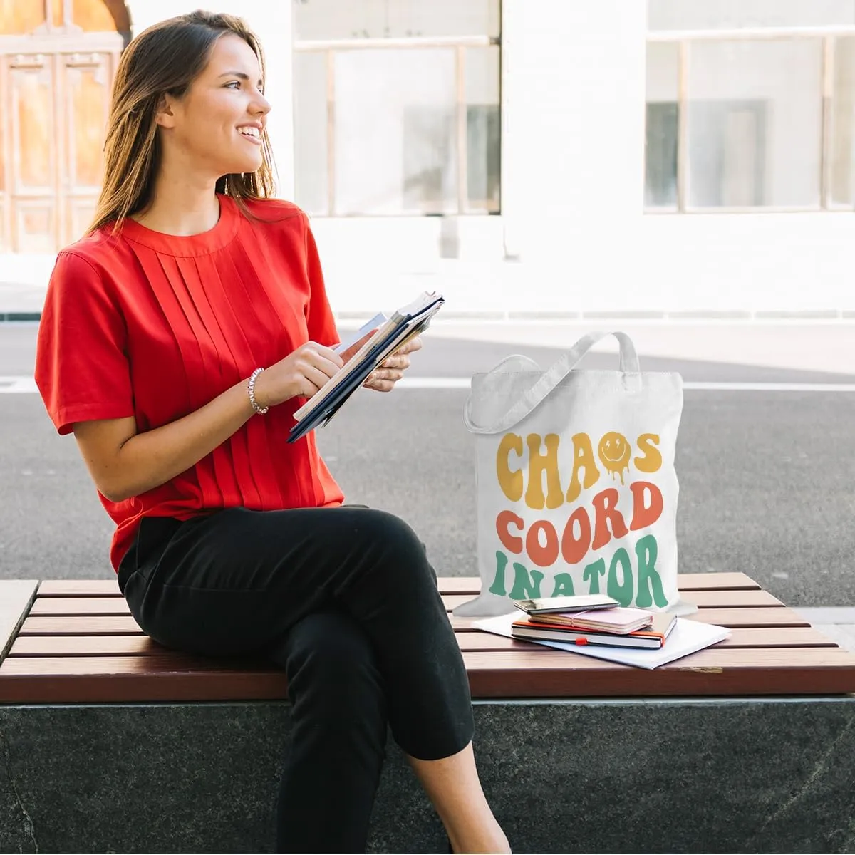 Leadership Boss Lady Chaos Coordinator Librarian Dance Teacher Supervisor Appreciation Gifts Tote Bag Reusable Grocery Bags