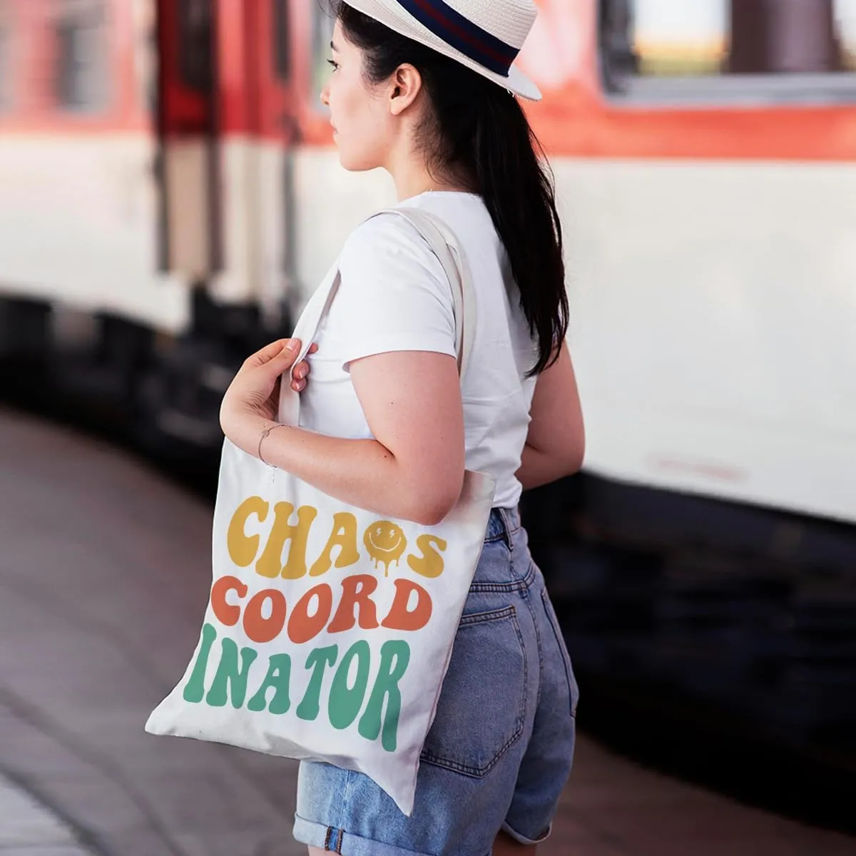 Leadership Boss Lady Chaos Coordinator Librarian Dance Teacher Supervisor Appreciation Gifts Tote Bag Reusable Grocery Bags