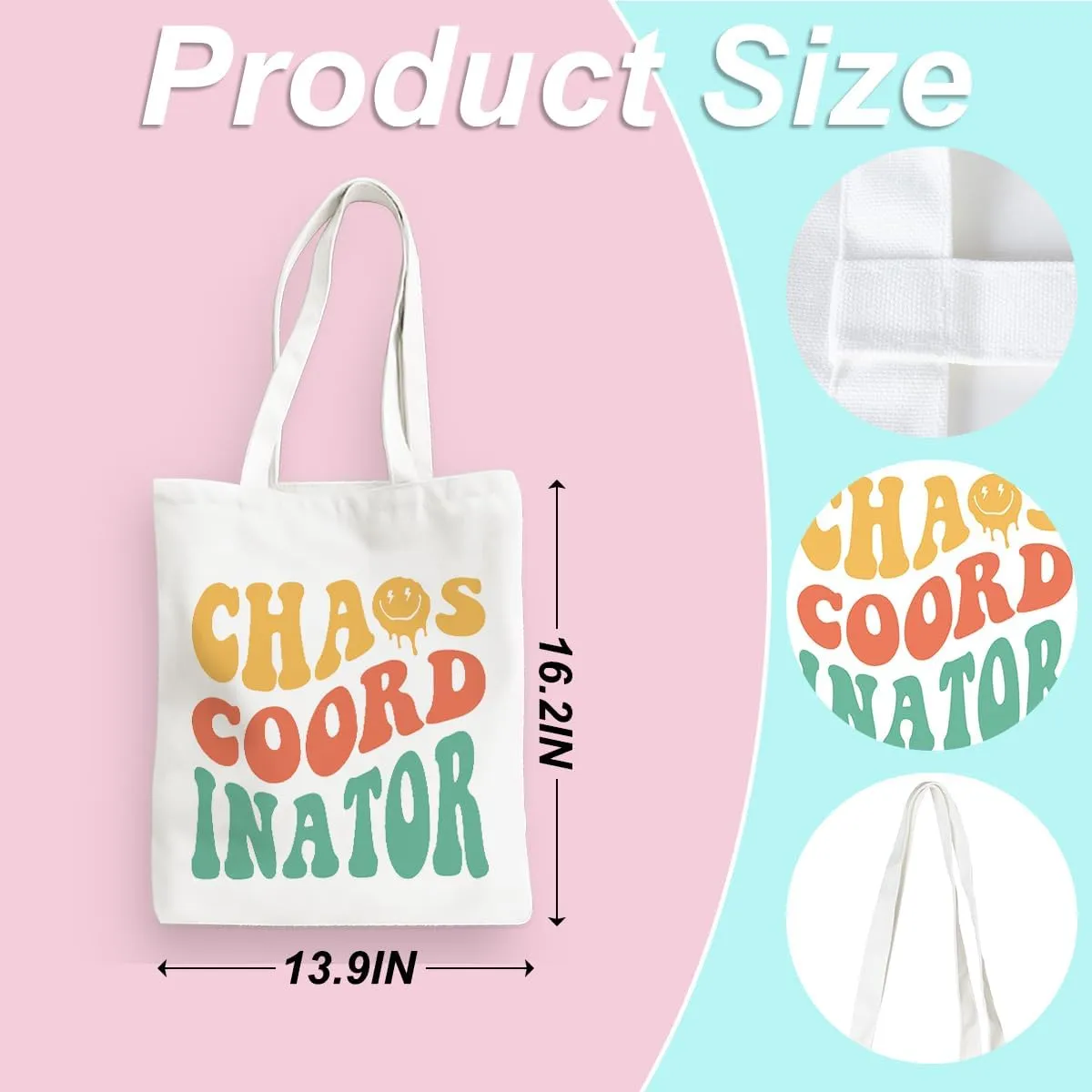 Leadership Boss Lady Chaos Coordinator Librarian Dance Teacher Supervisor Appreciation Gifts Tote Bag Reusable Grocery Bags
