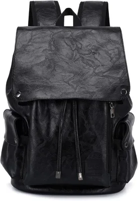 Leather Backpack for Women, Fashion Anti Theft Backpack Water Resistant Travel Daily, Black
