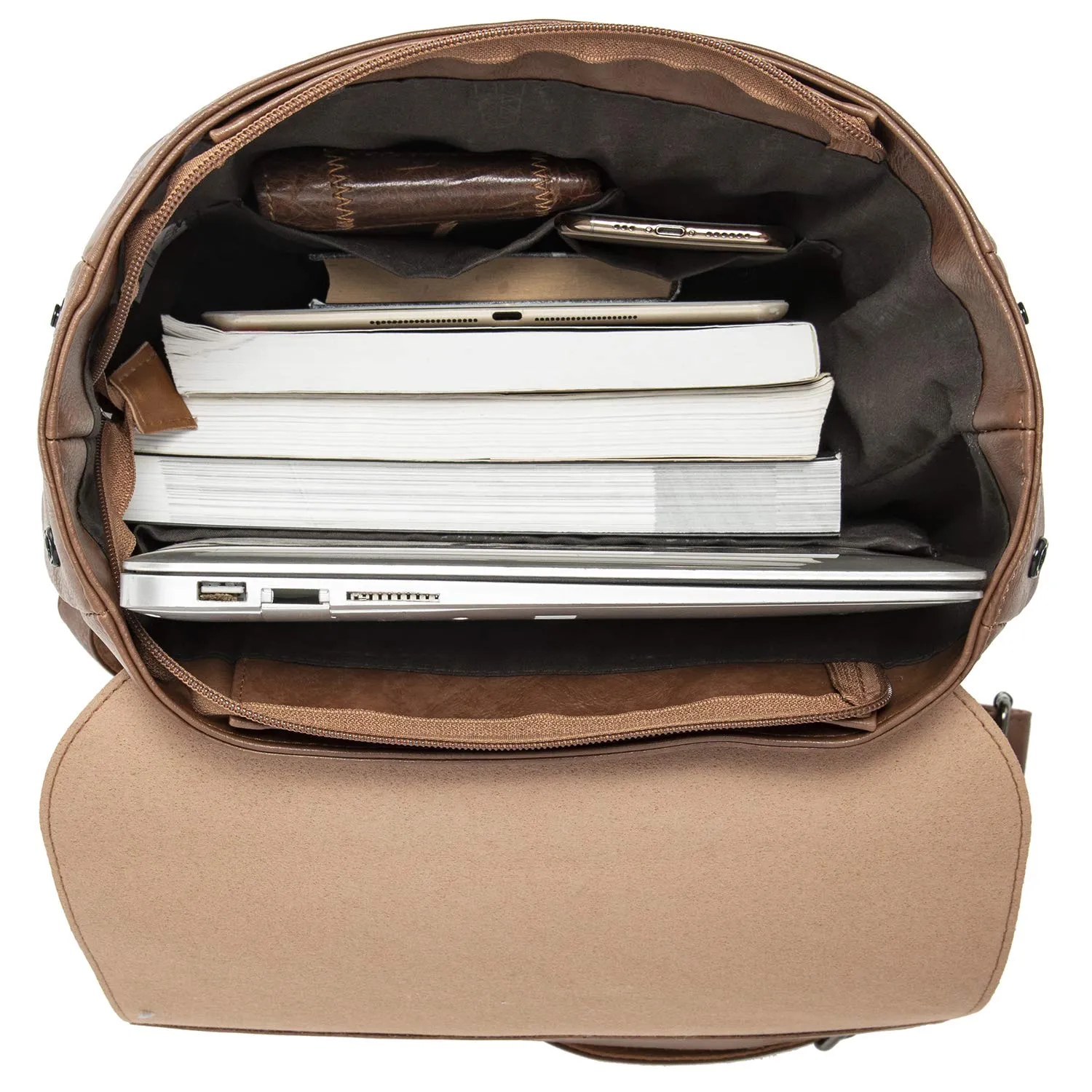 Leather Backpack for Women Men College Laptop Backpack Vintage Backpack Purse