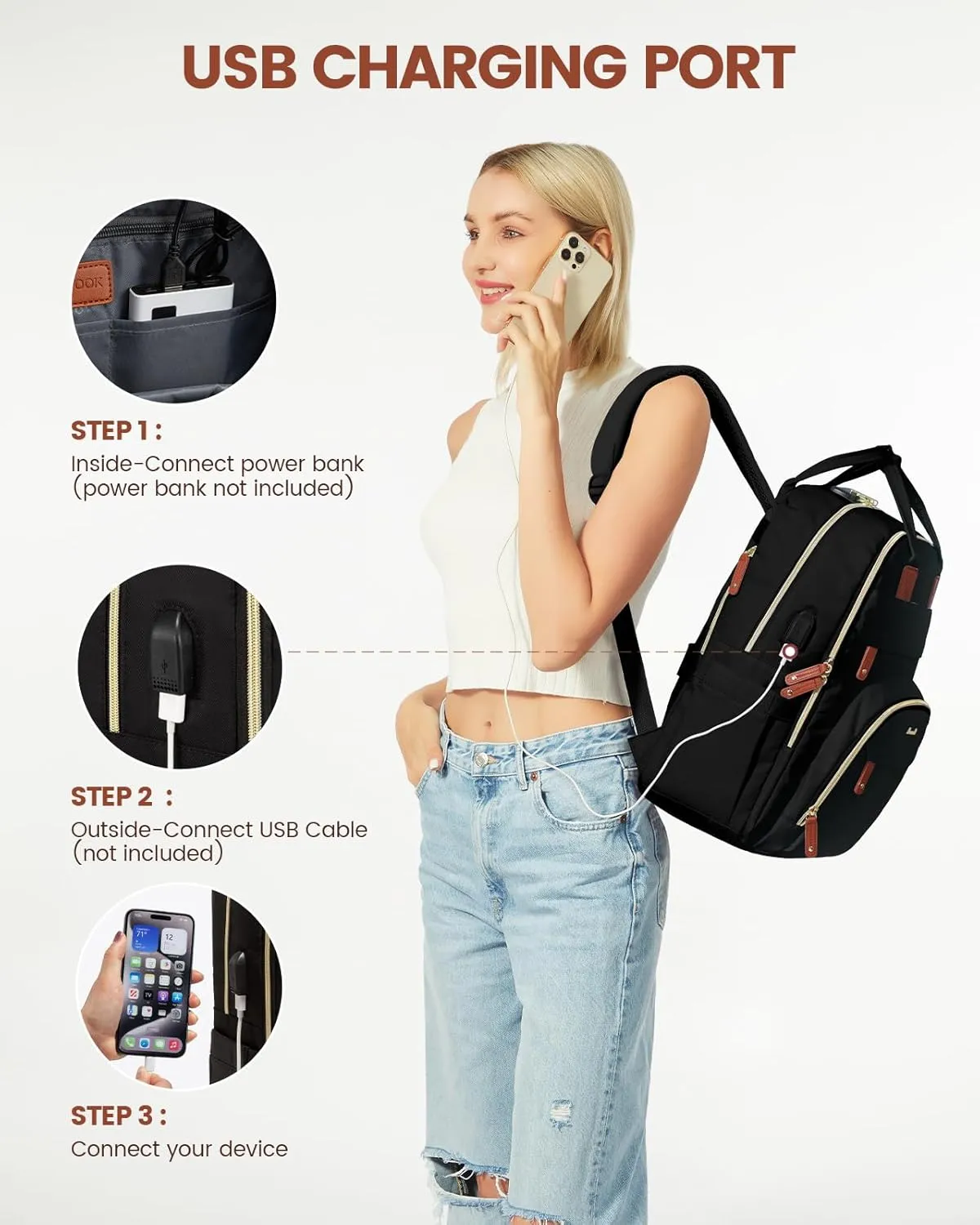 LOVEVOOK Laptop Backpack for Women & Men, Unisex Travel Anti-theft Bag Business Computer Backpacks Purse College Bag, Casual Hiking Daypack with Lock, 17 Inch, Black