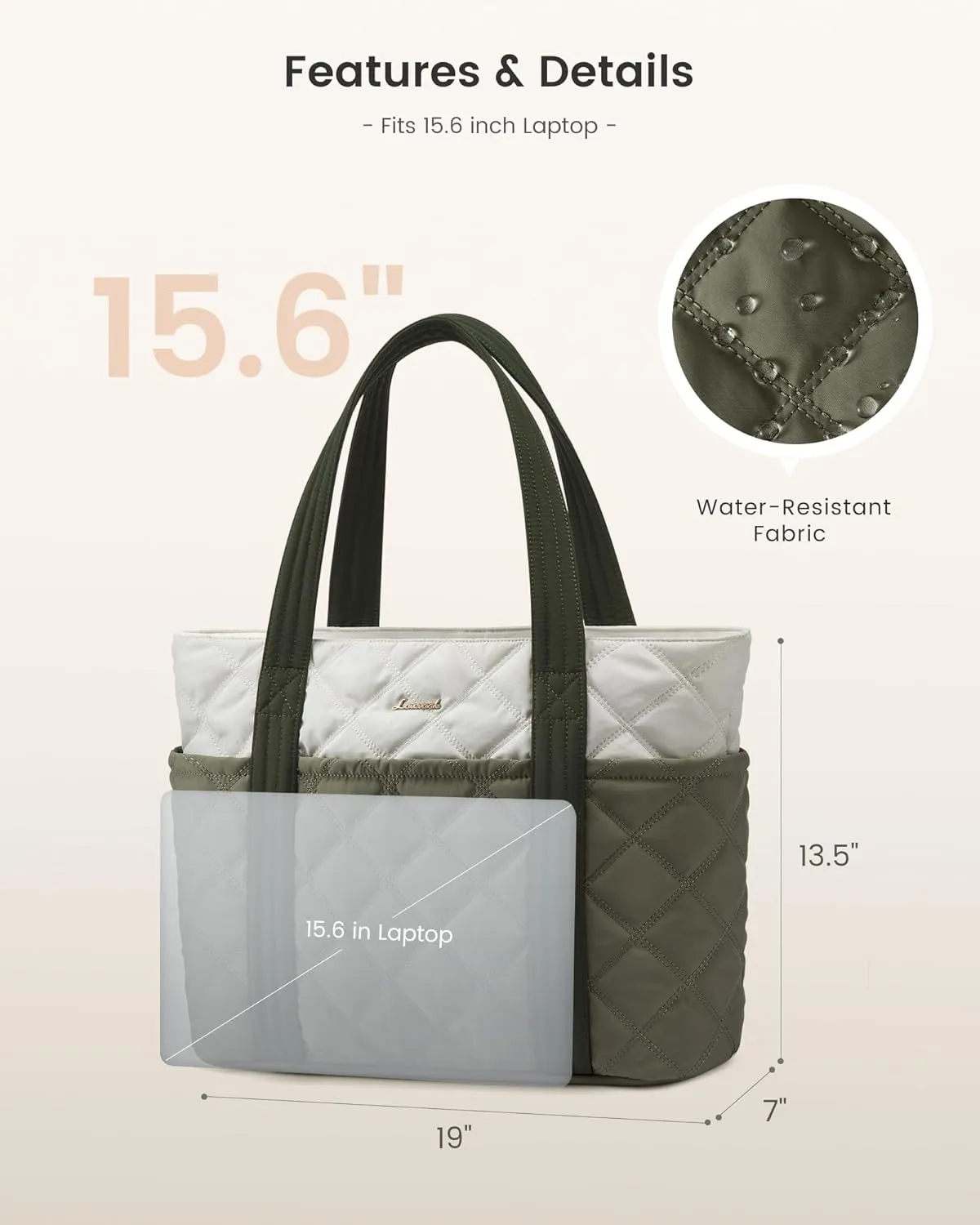 LOVEVOOK Puffer Tote Bag for Women, Puffy Work Handbag, Travel Shoulder Carry On Bag with Zipper for Teacher Nurse Gym