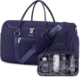 LOVEVOOK Travel Duffle Bag, 40L Weekender Overnight Bag with Toiletry, Quilted Carry On Bags with Shoe Compartment, Gym Duffelwith Wet Pocket for Women, Hospital Bags for Labor and Delivery
