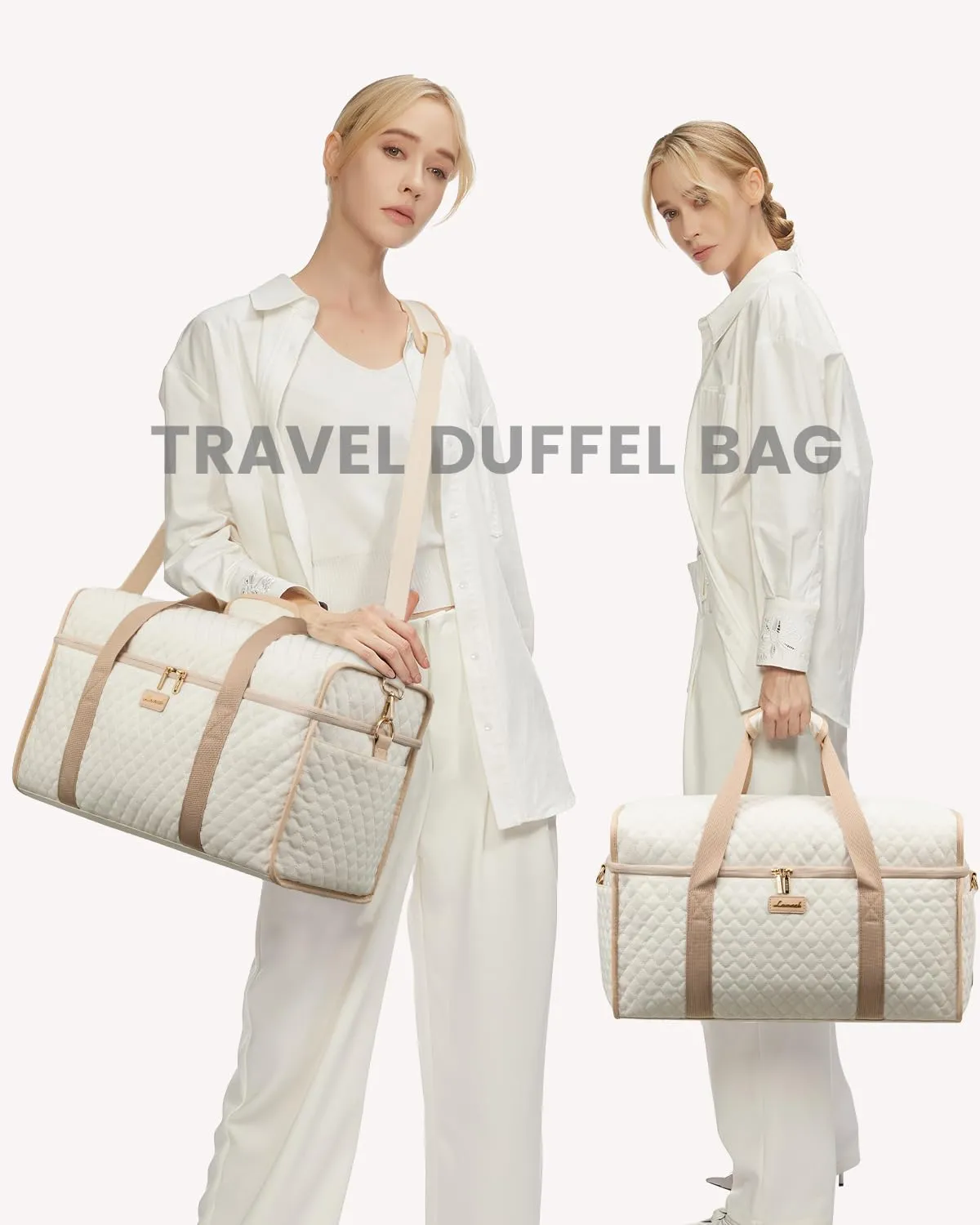 LOVEVOOK Travel Duffle Bag, Weekender Bags For Women, Carry On Duffel Bags For Airplanes, Overnight Bag With Toiletry Bag, Hospital Bag for Labor and Delivery, Yoga Gym Bag with Wet Pocket, 3Pcs Set