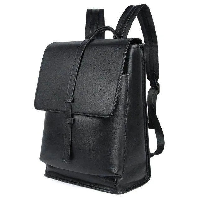 Mens Teens Stylish Backpacks Leather Black Brown Travel