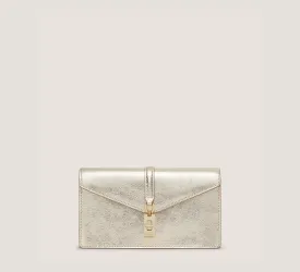 Milan Loveletter Clutch Handbags, Light Gold Metallic Leather, Size: U No Dimension