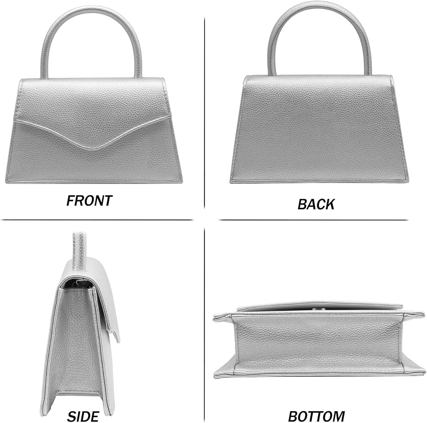 Milisente Women's Evening Bag Bridal Party Clutch Purses Cocktail Prom Handbags with Patent Leather