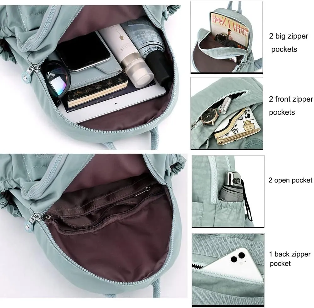 Mini Nylon Backpacks for Women Small Backpack Purse Lightweight Backpacks Mini Casual Travel Daypack (Small Backpack - A Style Grey)