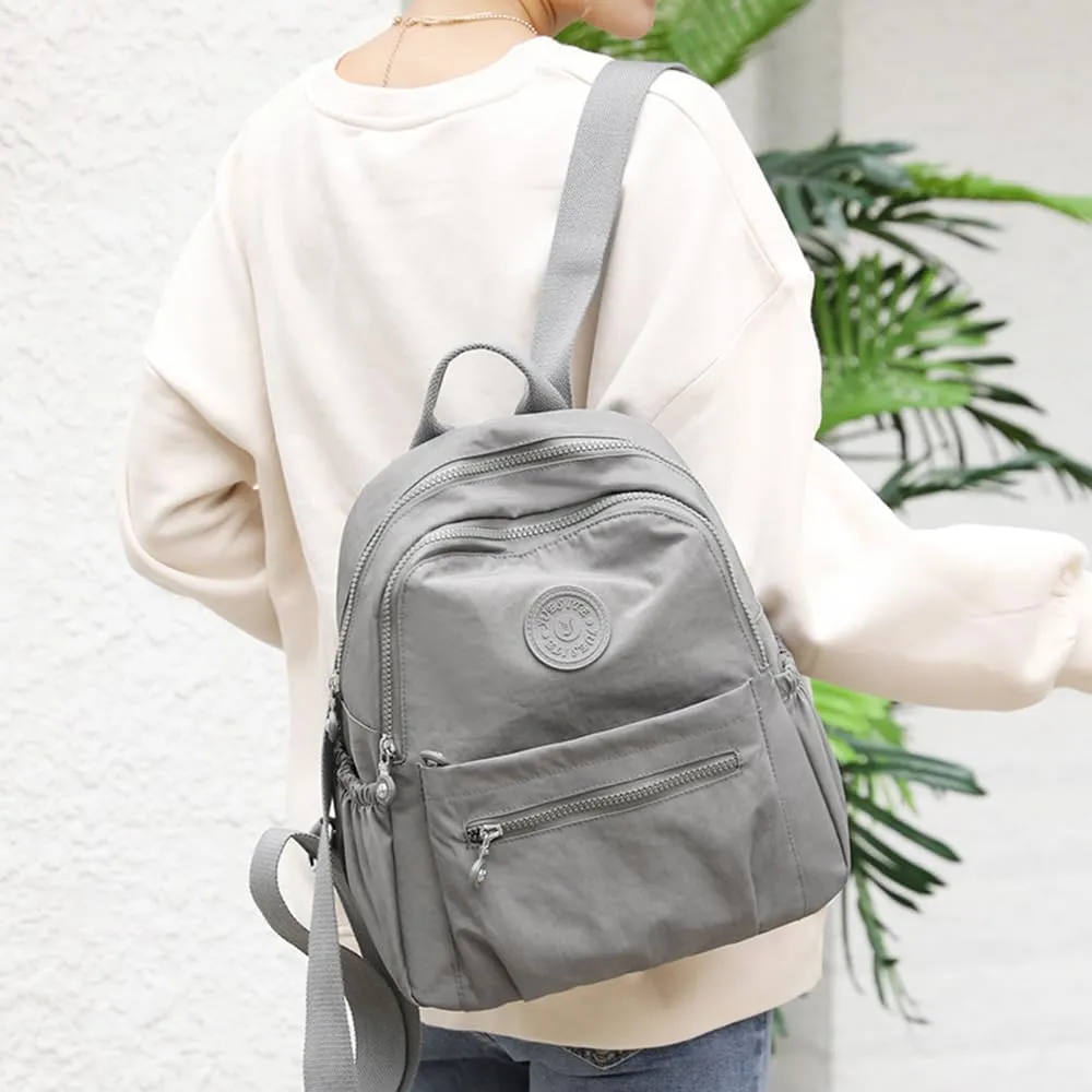 Mini Nylon Backpacks for Women Small Backpack Purse Lightweight Backpacks Mini Casual Travel Daypack (Small Backpack - A Style Grey)