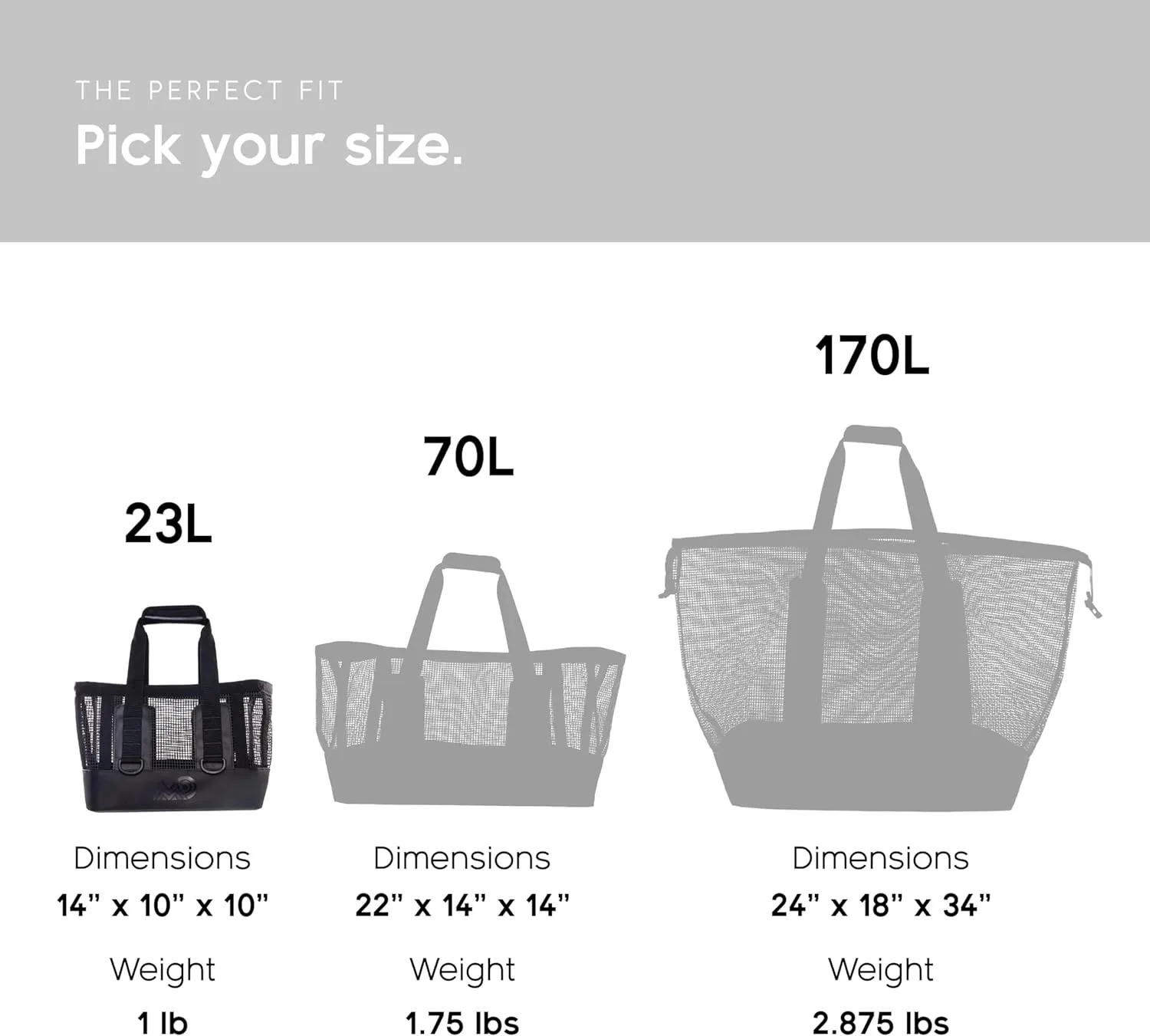 MISSION Boat Gear CASSI Heavy-Duty Outdoor Tote and Waterproof Marine-Grade Mesh Boat Bags