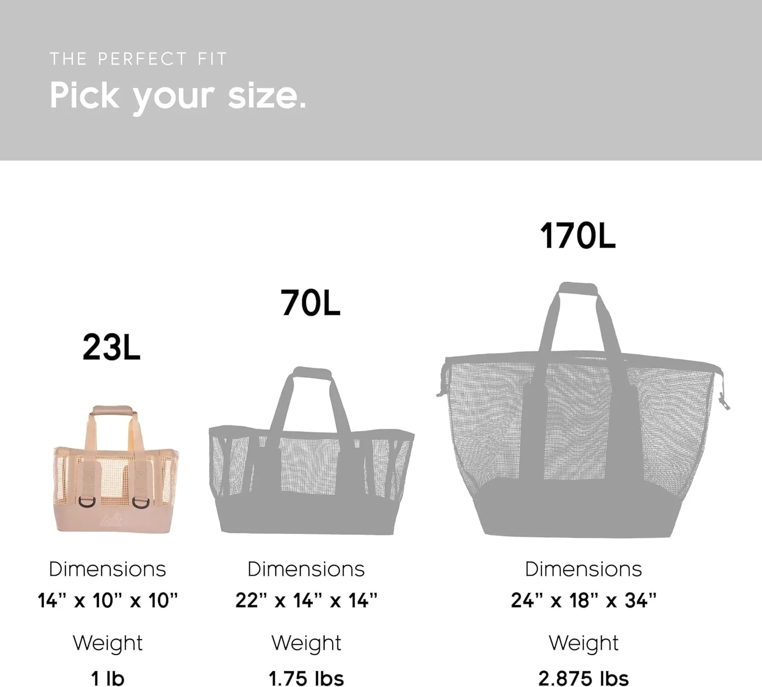 MISSION Boat Gear CASSI Heavy-Duty Outdoor Tote and Waterproof Marine-Grade Mesh Boat Bags