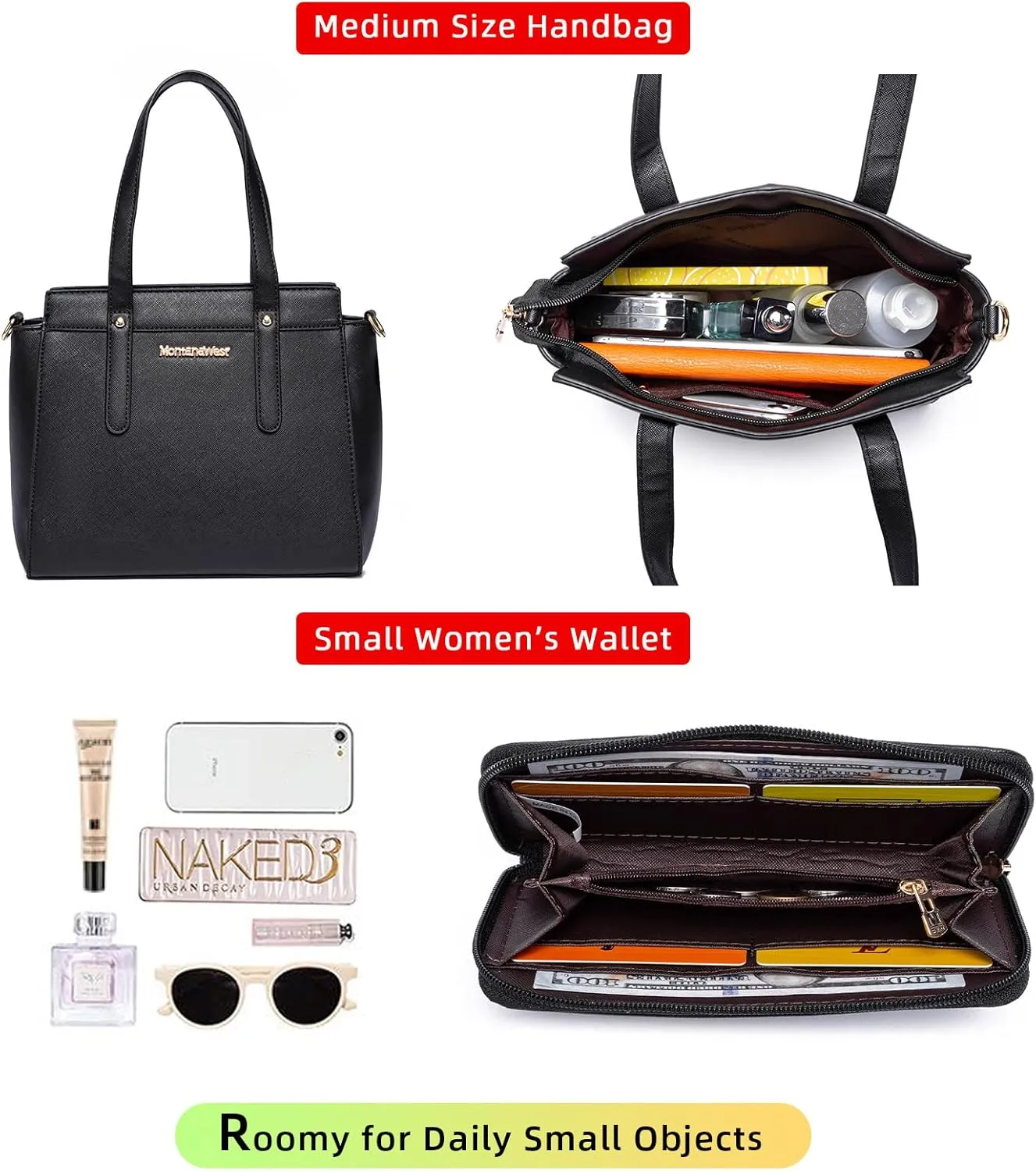 Montana West 3PCS Purses for Women Tote Bag and Wallet Set Shoulder Satchel Handbags