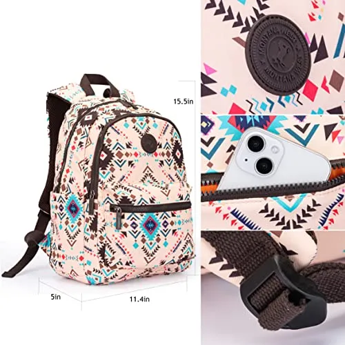 Montana West Bohemian Backpack Ethnic Aztec Geometric Daypack Boho Casual Canvas School Bookbag Travel Shoulder Bag MW1141-9110M-TN