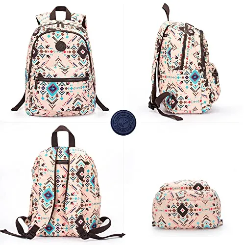 Montana West Bohemian Backpack Ethnic Aztec Geometric Daypack Boho Casual Canvas School Bookbag Travel Shoulder Bag MW1141-9110M-TN