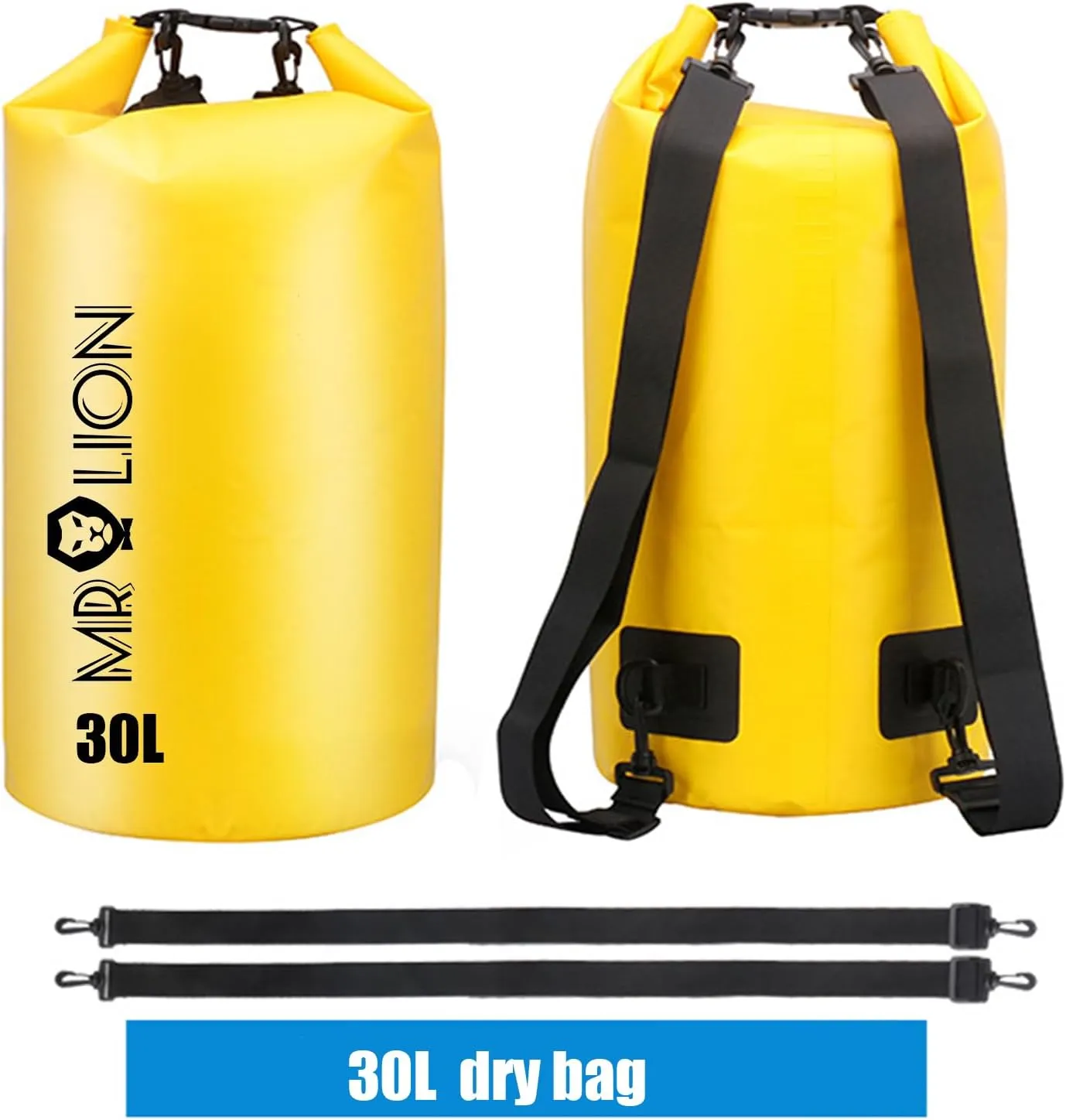 MR LION Waterproof Dry Bag - Roll Top Waterproof Backpack Sack Keeps Gear Dry for Kayaking, Beach, Rafting, Boating, Hiking, Camping and Fishing with Waterproof Phone Case (Yellow 30L)