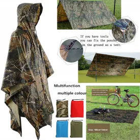 Multi-Functional Outdoor Portable Sunshade Camping Tarp Ground Mat Picnic Waterproof Rain Poncho
