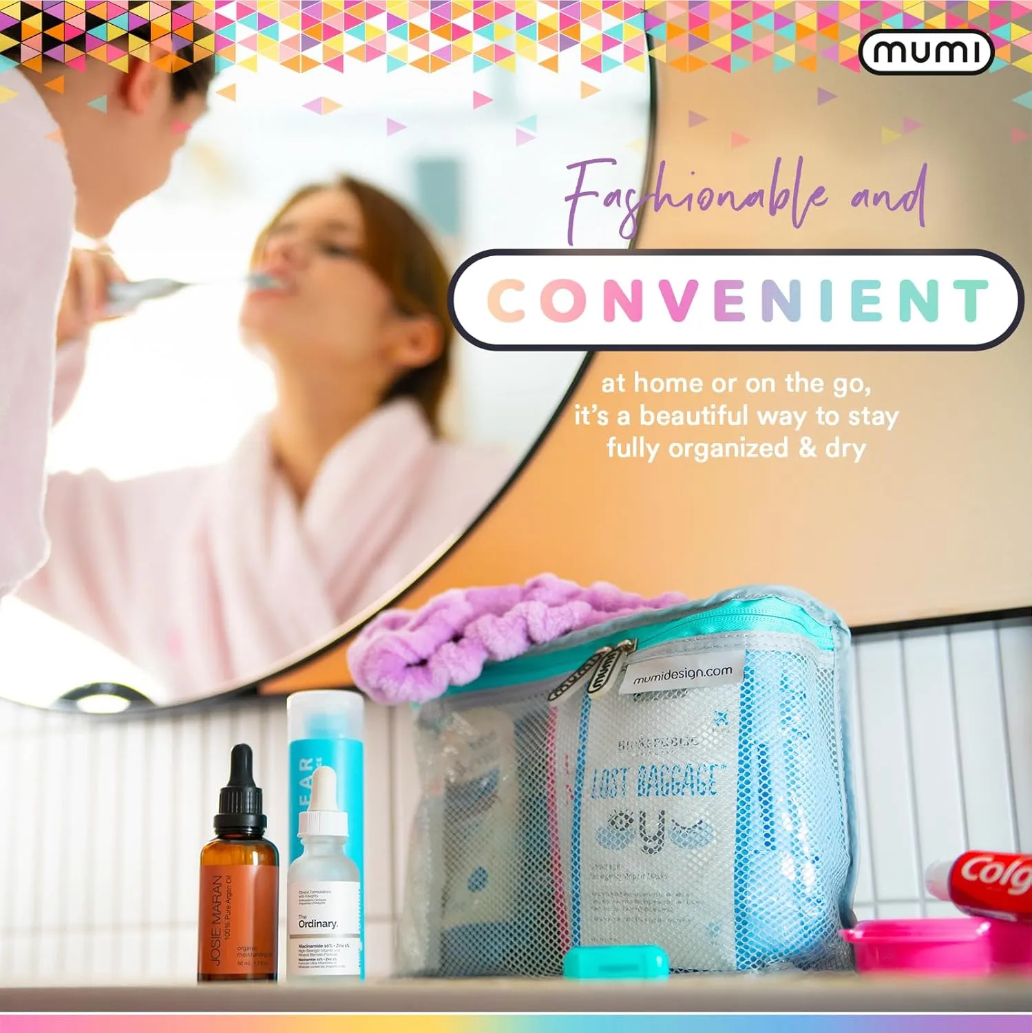MUMI Travel Toiletry Bag Set of 3  Water-Resistant Toiletry Bags for Women & Men  Clear Bags for Toiletries, Skincare, Makeup & Travel Essentials  Lightweight, Durable & Portable Organizer