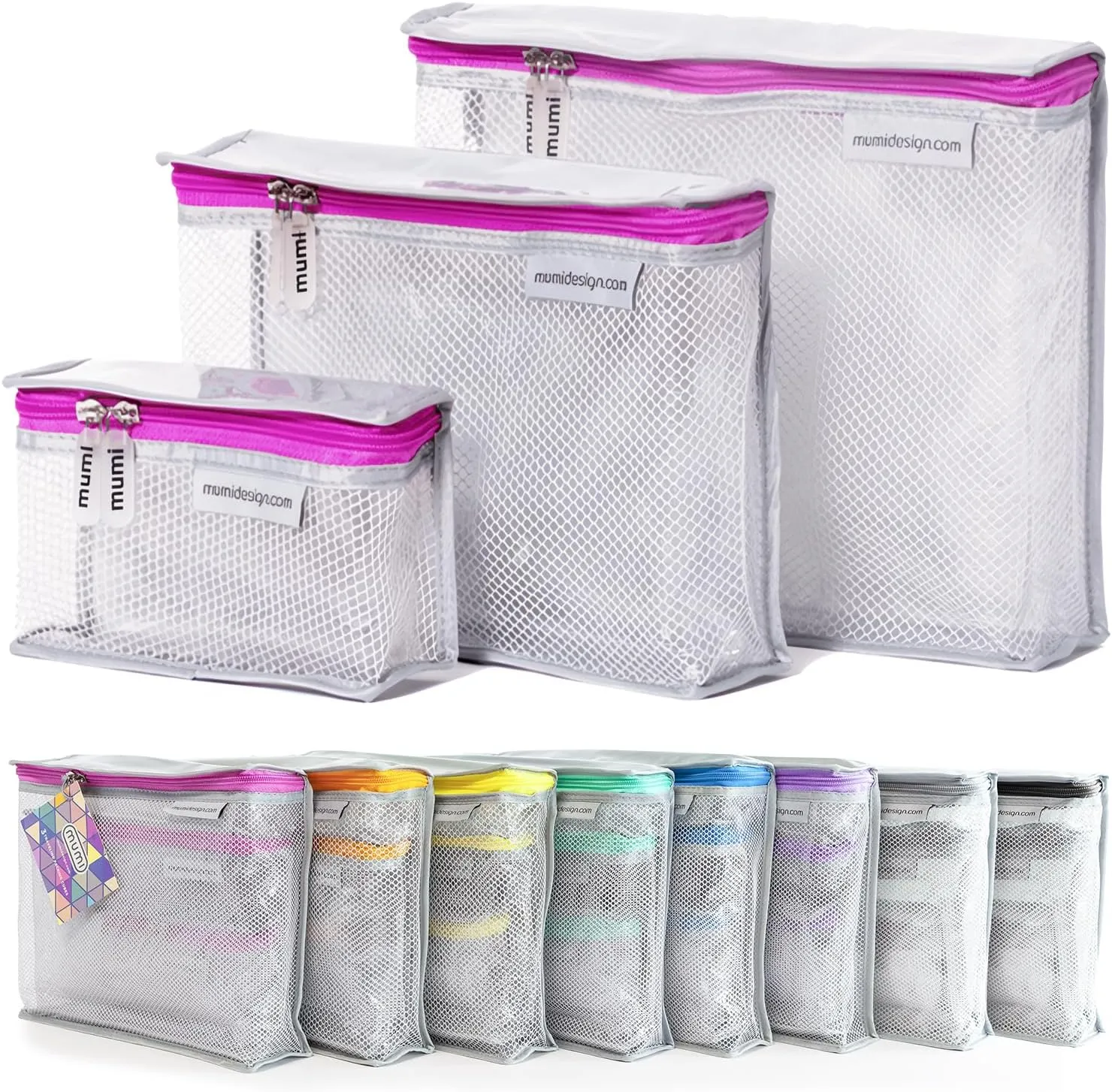 MUMI Travel Toiletry Bag Set of 3  Water-Resistant Toiletry Bags for Women & Men  Clear Bags for Toiletries, Skincare, Makeup & Travel Essentials  Lightweight, Durable & Portable Organizer