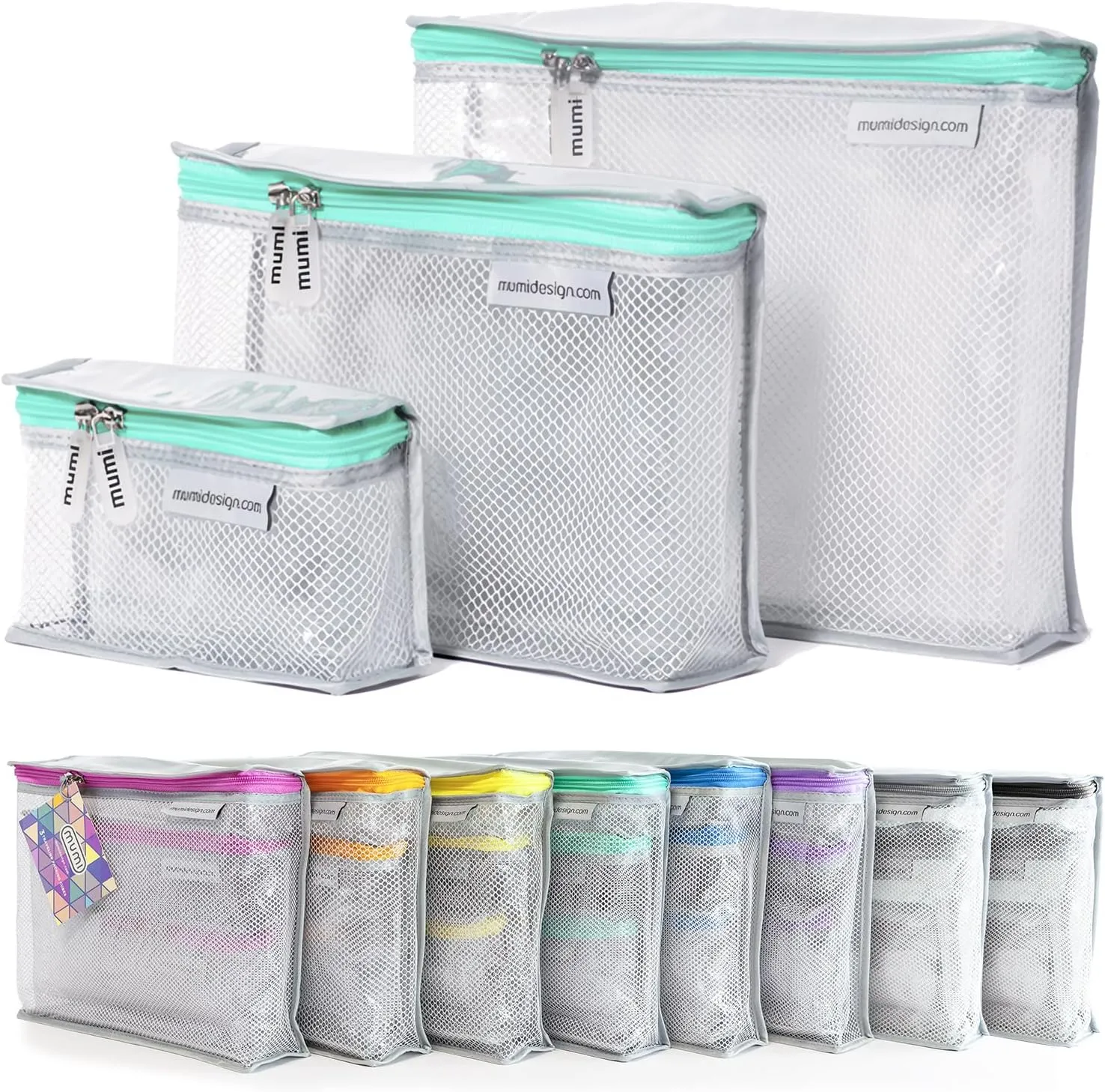 MUMI Travel Toiletry Bag Set of 3  Water-Resistant Toiletry Bags for Women & Men  Clear Bags for Toiletries, Skincare, Makeup & Travel Essentials  Lightweight, Durable & Portable Organizer